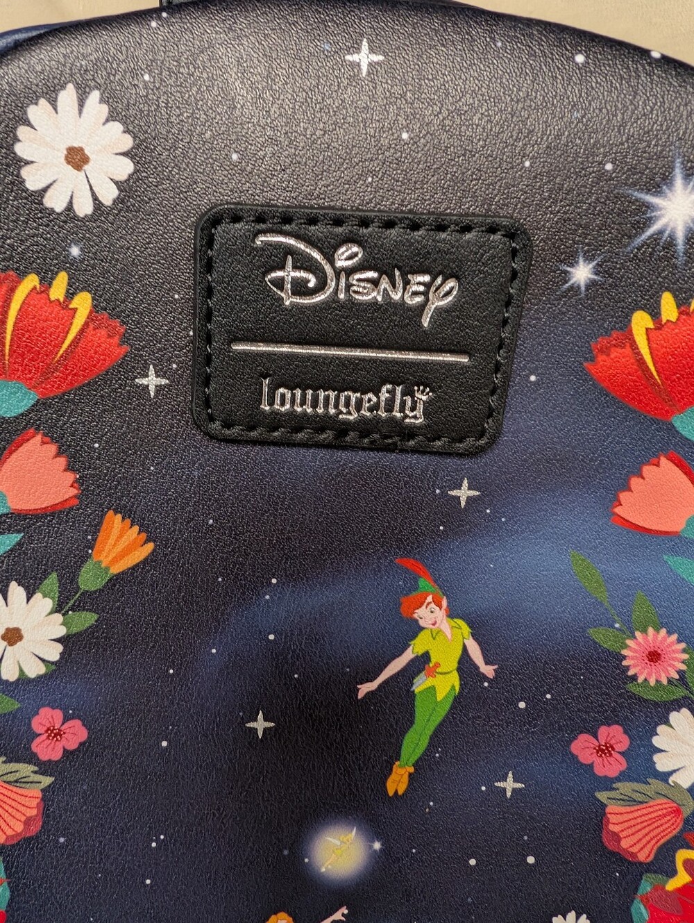 Disney Loungefly Peter Pan Floral Navy Mini Backpack